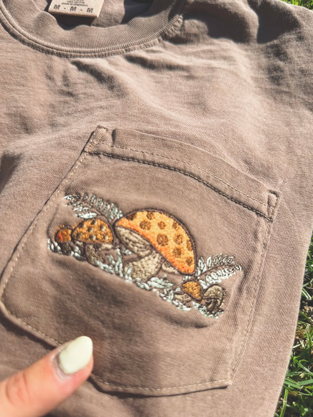 Merry Mushroom pocket tee