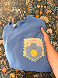 vintage quilt pocket crew