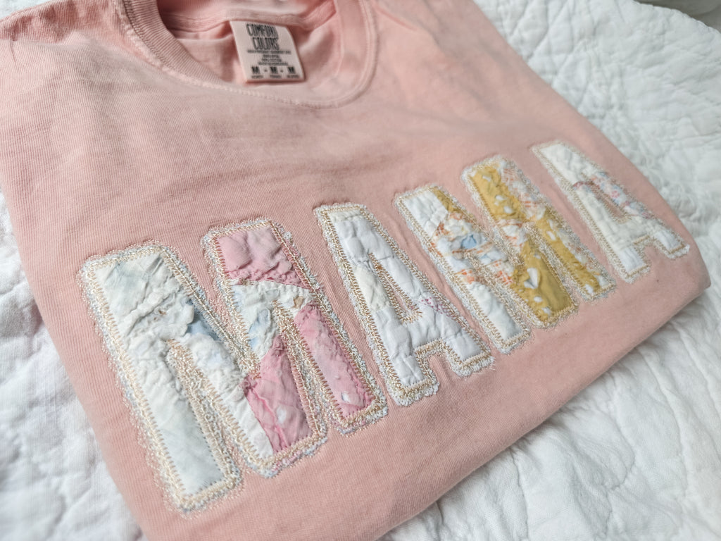 vintage quilt MAMA tee