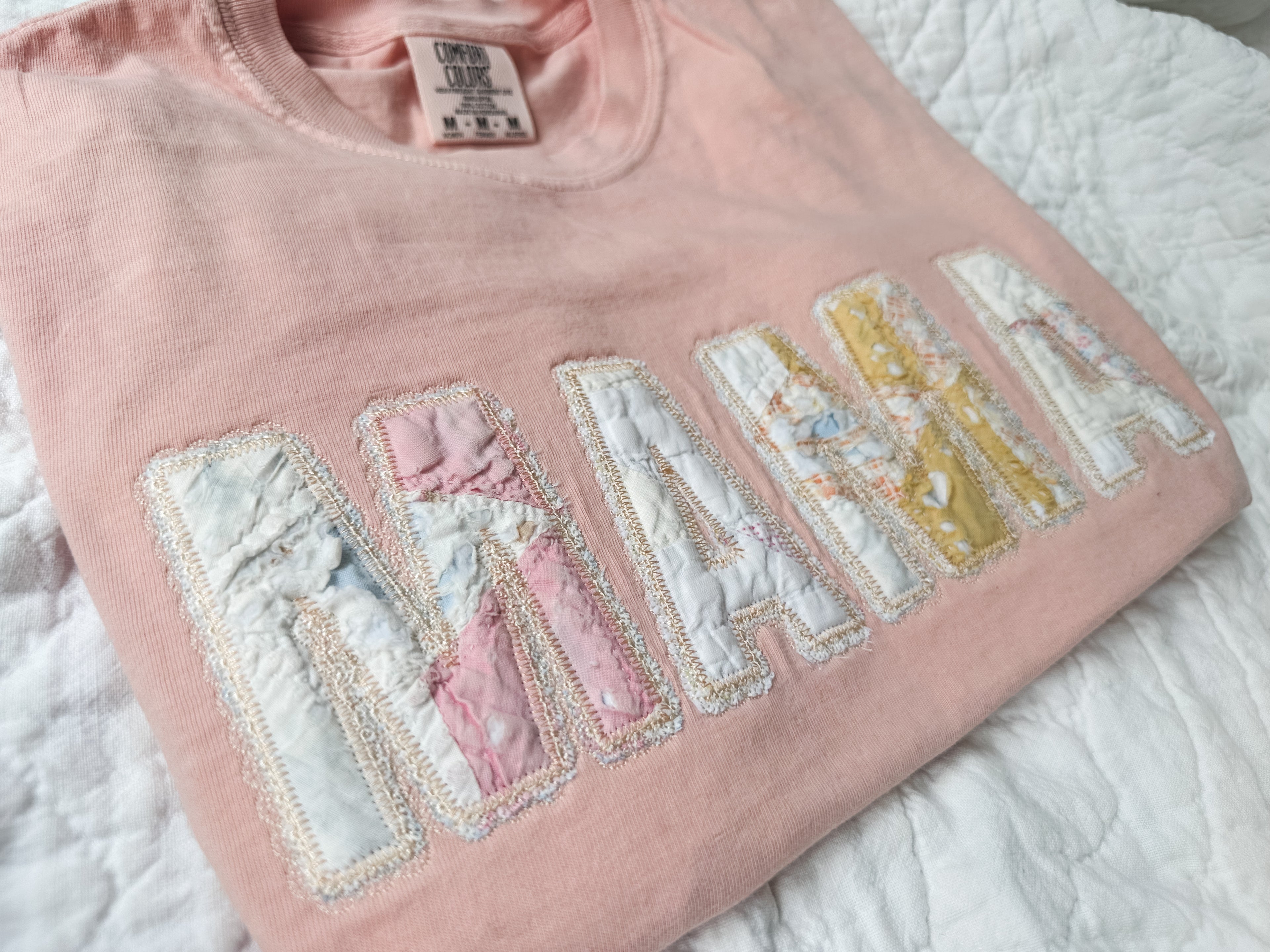 vintage quilt MAMA tee